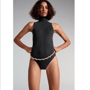 Zara washed effect ribbed bodysuit